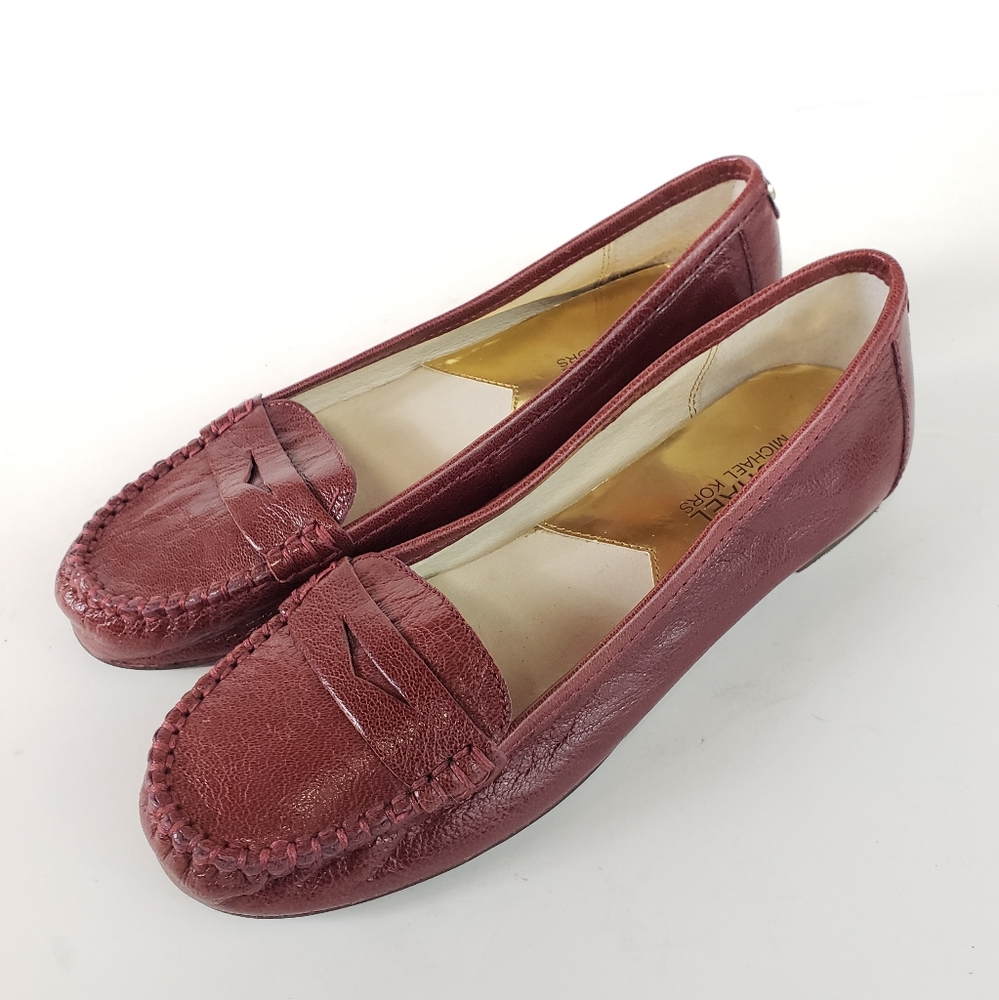 MICHAEL MICHAEL KORS Burgundy Red Leather Loafers Size 6